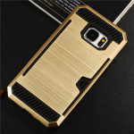 Wholesale Samsung Galaxy S7 Credit Card Armor Case (Champagne Gold)
